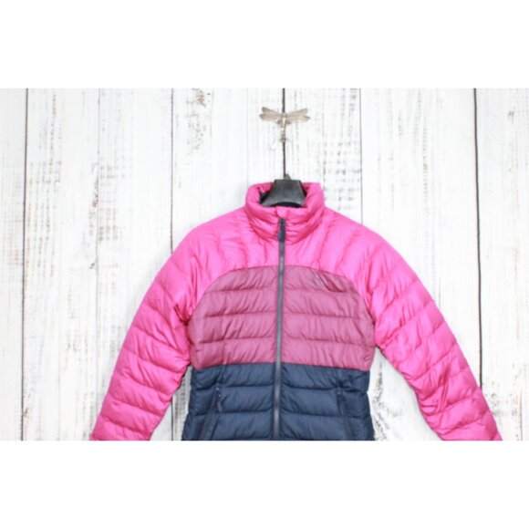 LL Bean 650 Down Fill Colorblock Full Zipper Jacket Pink Blue XXS Pet - Picture 2 of 12